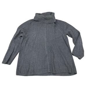 Talbots Women's Chunky Long Sleeve Cowel Neck Sweater Tunic, XL, Gray